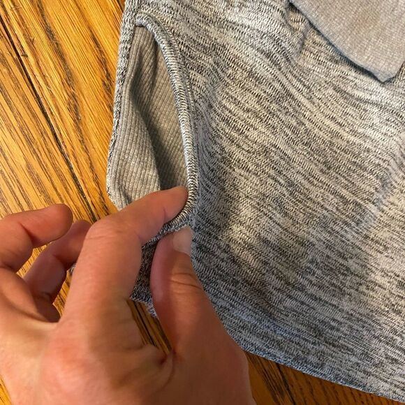 90 degrees by Reflex LONG SLEEVE‎ grey HEATHER WRAP front HOODIE - Picture 4 of 6